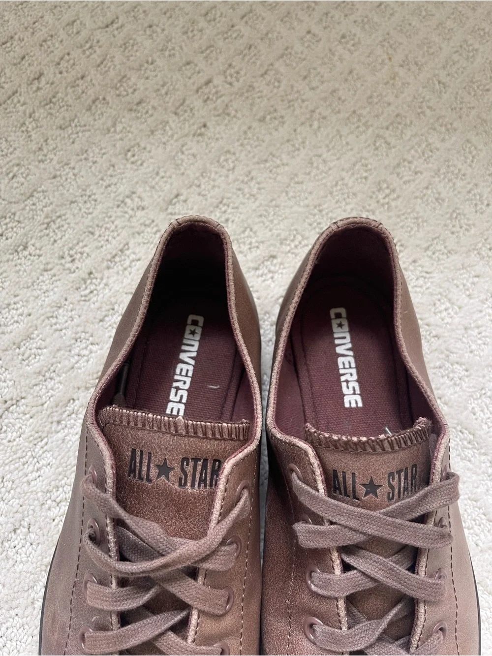 Converse All Star Women’s Low-Top Sneakers in Brown Leather - Picture 5 of 6